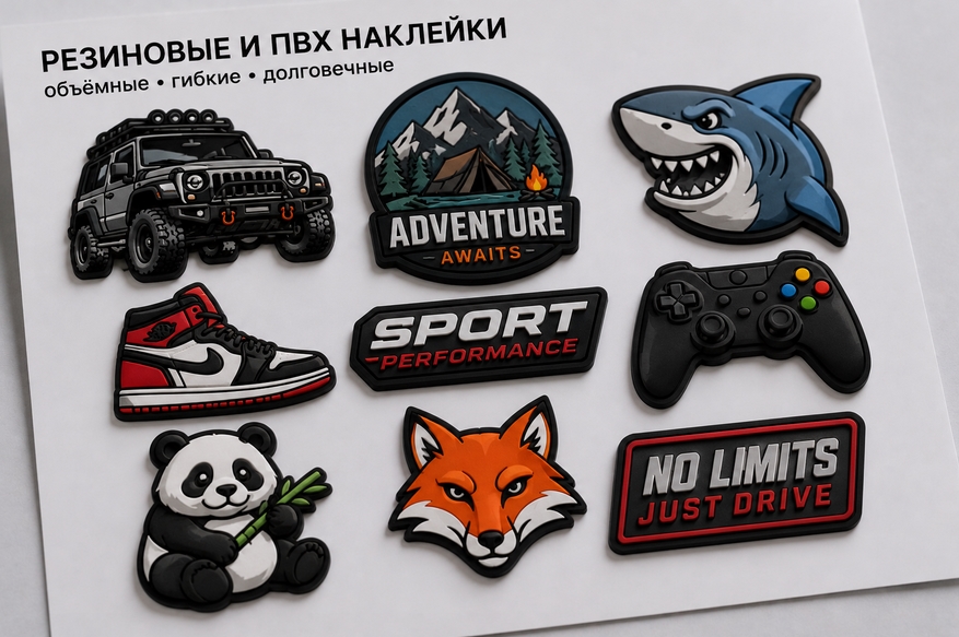 Резиновые и ПВХ наклейки